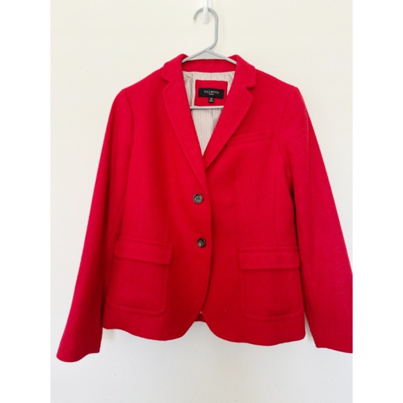 Talbots Wool Two Button Blazer Red 10P - Picture 2 of 5